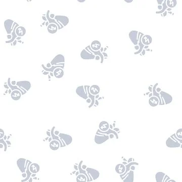 Heart cutting ache glyph vector seamless pattern 스톡 일러스트
