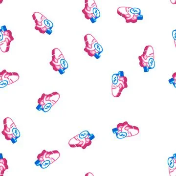 Heart cutting ache isometric icon seamless pattern 스톡 일러스트