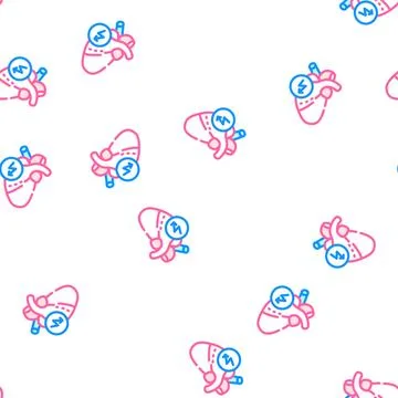 Heart cutting ache vector seamless pattern 스톡 일러스트
