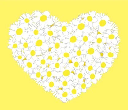 Heart of daisies Stock Illustration