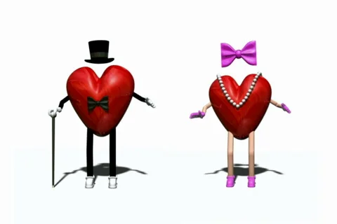 Heart Dancing Pair loopable NTSC Stock-Footage 302363