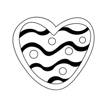 Heart decorated with pattern doodle. Stock Illustration
