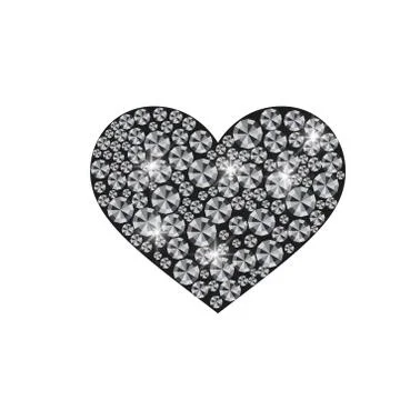 Heart. Decorative Heart Background. Vector illustration. Shiny Diamond. 스톡 일러스트