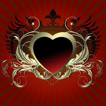 Heart decorative Ilustração Stock