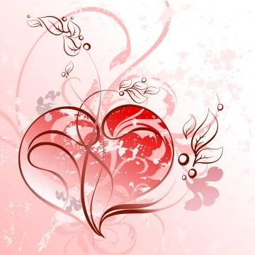 Heart decorative Illustrazione stock