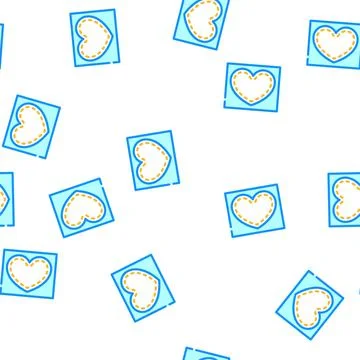Heart denim vector seamless pattern Stock Illustration