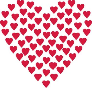 Heart designed of hearts Stock Illustration