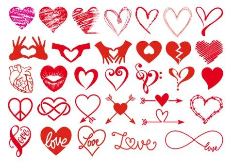 Heart designs, vector set Stock Illustration