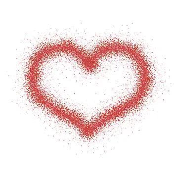 Heart with destruction effect on isolated background, valentine's day Stock Illustration