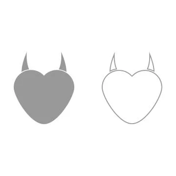 Heart with devil horn it is icon . 스톡 일러스트