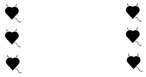 Heart with devil horns and tail isolated on white background, love devil Stock Footage 218231497