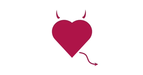 Heart with devil horns and tail isolated Stock Footage 231216267