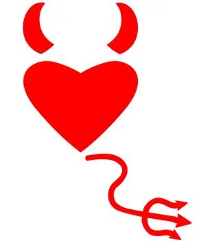 Heart with Devil Horns and Tail Stock Illustration