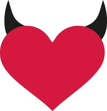 Heart with devil horns Stock Illustration