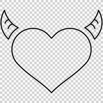 Heart with devil horns Illustrazione stock