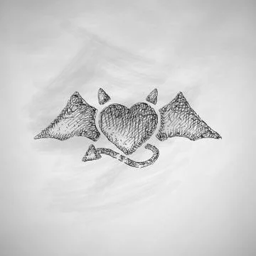Heart devil icon 스톡 일러스트