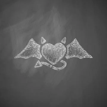 Heart devil icon Illustrazione stock
