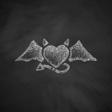 Heart devil icon 스톡 일러스트