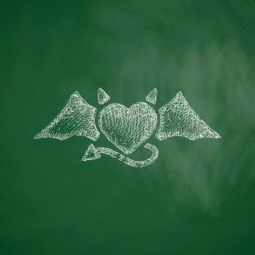 Heart devil icon Illustrazione stock