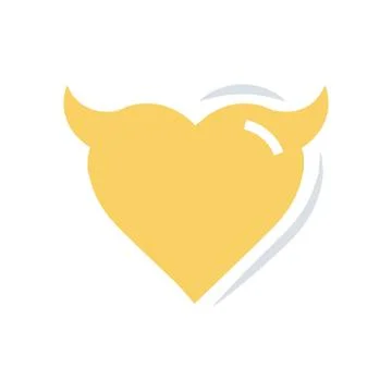Heart of Devil love flat icon Stock Illustration