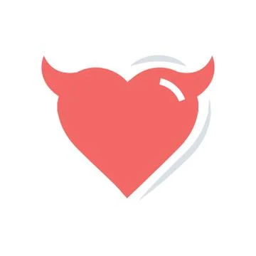 Heart of Devil love red color Stock Illustration