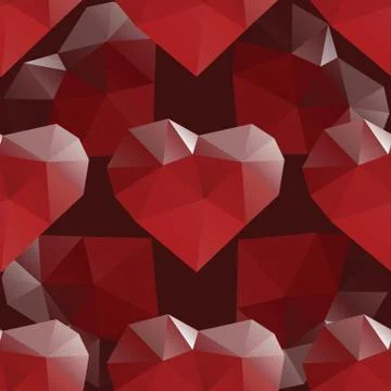 Heart diamond seamless pattern Stock Illustration