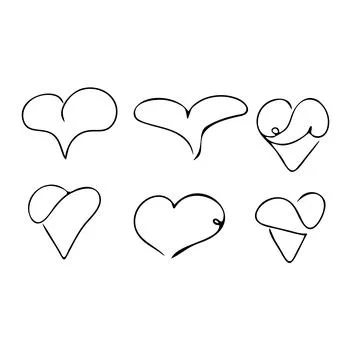 A heart of different shapes Stock Illustration