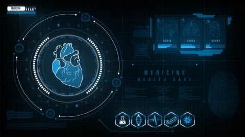 Heart Digital Interface Stock Footage 168361263