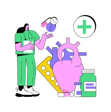 Heart disease treatment abstract concept vector illustration. Stock Illustration