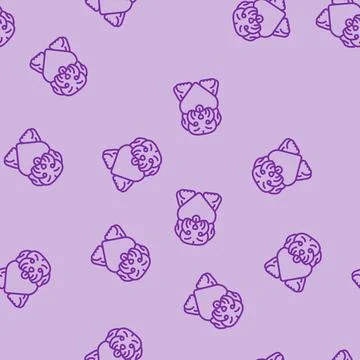 Heart dog line seamless pattern Illustrazione stock