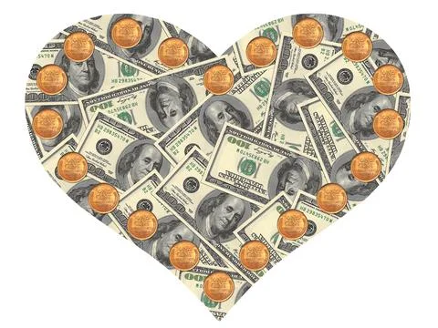 Heart of the dollars Stock Photos