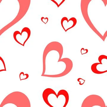 Heart doodles seamless pattern. Hand drawn hearts texture. Valentine's day Stock Illustration