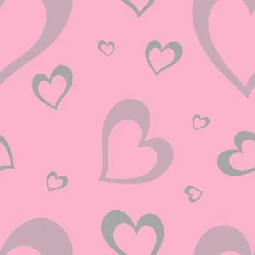 Heart doodles seamless pattern. Hand drawn hearts texture. Valentine's day Stock Illustration