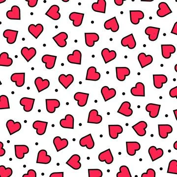 Heart Dots Decorative Pattern Background Vector Stock Illustration