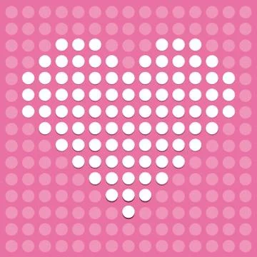 Heart of dots on a pink background Stock Illustration