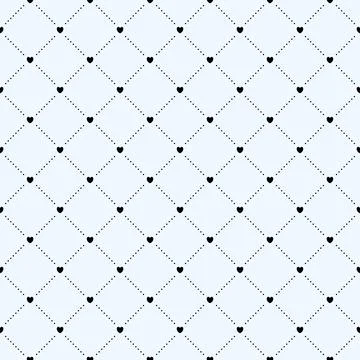 Heart dots seamless pattern background on blue backdrop vector illustration Stock Illustration