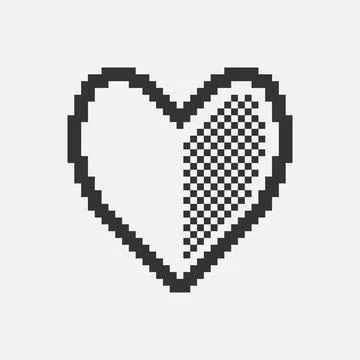 Heart with dotted half icon Stock Illustration