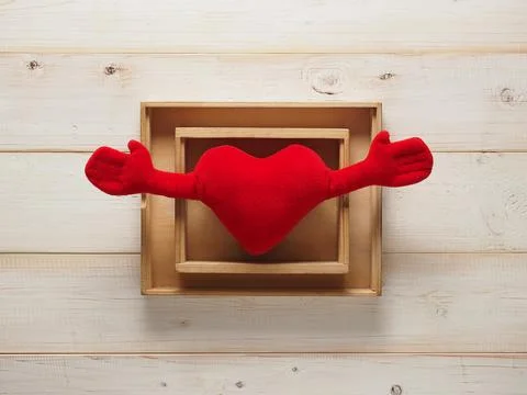 Heart in the double boxes Stock Photos