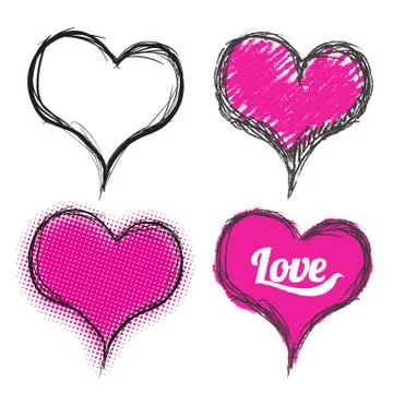 Heart drawing Stock Illustration