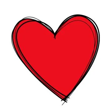 Heart Drawing 库存插图