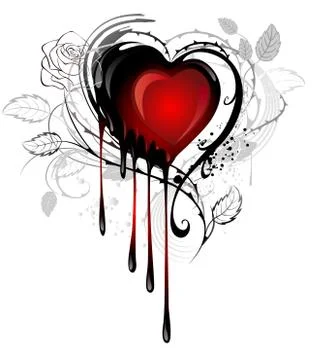 Heart drawn with paint. Stock Illustration