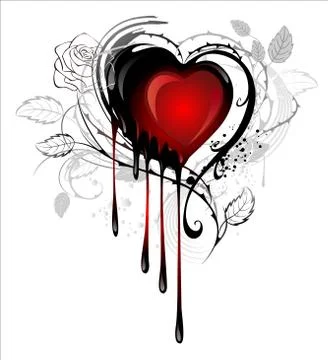Heart drawn with paint. Stock Illustration