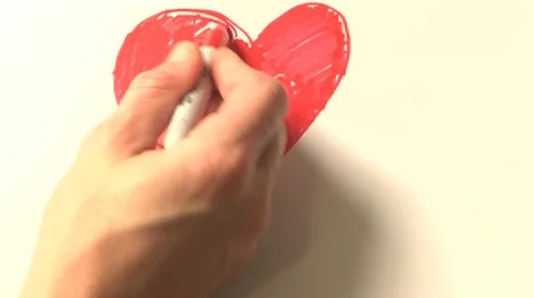 Heart Drawn in Pen Timelapse Stock Footage 8563301