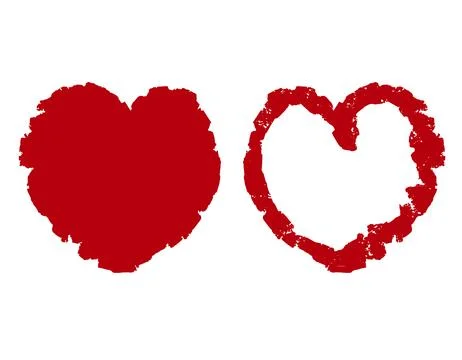 Heart drawn in pencil set, vector graphics, love Stock Illustration