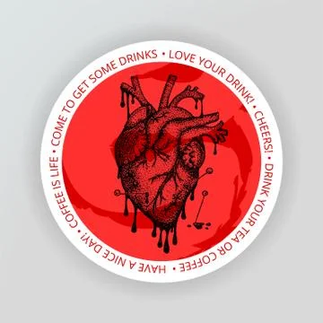 Heart Drink Coaster Stock Illustration