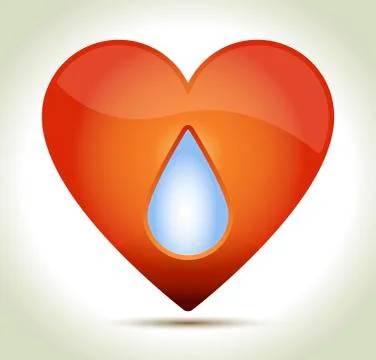 Heart with drop Stock Illustration