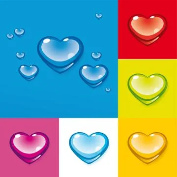 Heart drops. Water drops in shape of heart. Stock Illustration
