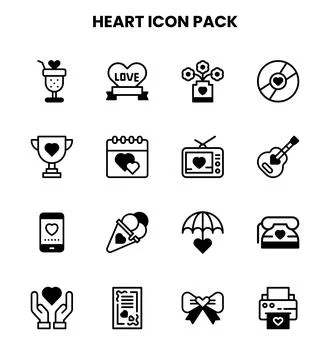 Heart DuoTone Graphics Icons Pack Stock Illustration