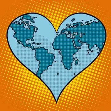 Heart earth planet 库存插图