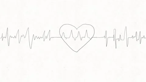 Heart with ECG Pulse Line Icon Stock Footage 336269854